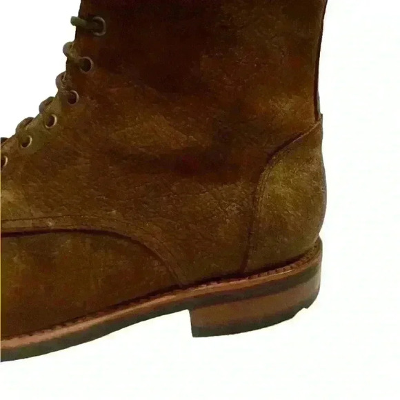 Taft Dragon Men's Rustic Brown Leather Cap Toe Lace Up Ankle Boots  size 8/ 41 - Picture 6 of 16